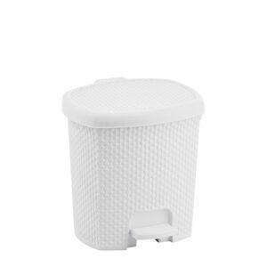 LIXEIRA C/PEDAL NATURALLE RATTAN 7,5 L BRANCA