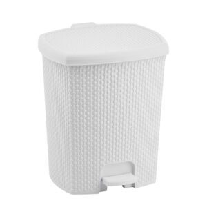 LIXEIRA C/PEDAL NATURALLE RATTAN 14,5 L BRANCA