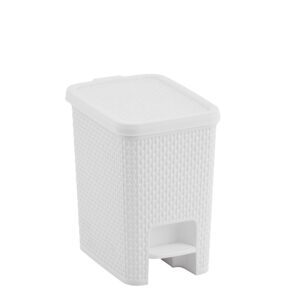 LIXEIRA RETANGULAR C/PEDAL NATURALLE RATTAN 7,5 L BRANCA