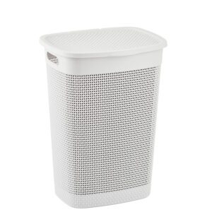 CESTO C/TAMPA NATURALLE RATTAN 40,0 L BRANCO