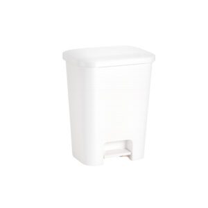 LIXEIRA RETANGULAR DECORATTA C/ PEDAL 25,0 L BRANCA