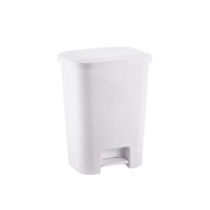 LIXEIRA RETANGULAR DECORATTA C/ PEDAL 25,0 L BRANCA
