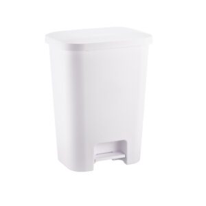 LIXEIRA RETANGULAR DECORATTA C/ PEDAL 40,0 L BRANCA