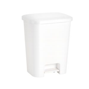 LIXEIRA RETANGULAR DECORATTA C/ PEDAL 40,0 L BRANCA