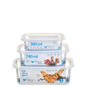 POTE RETANGULAR VOLARE P.M.G 380 ml / 740 ml / 1,2 L