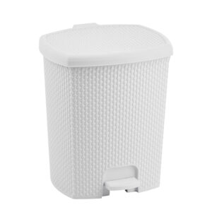 LIXEIRA NATURALLE RATTAN C/PEDAL 14,5 L BRANCA