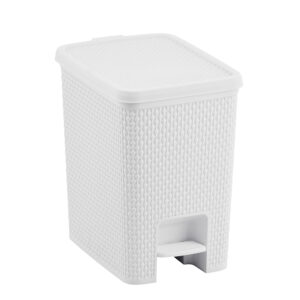 LIXEIRA NATURALLE RETANGULAR RATTAN C/PEDAL 14,0 L BRANCA