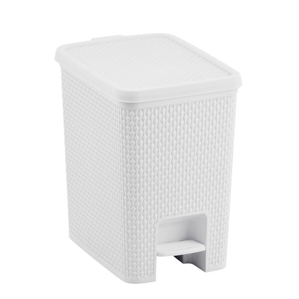 LIXEIRA NATURALLE RETANGULAR RATTAN C/PEDAL 14,0 L BRANCA