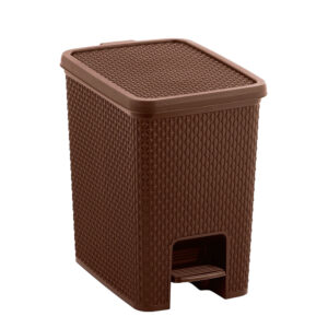 LIXEIRA NATURALLE RETANGULAR RATTAN C/PEDAL 14,0 L TABACO