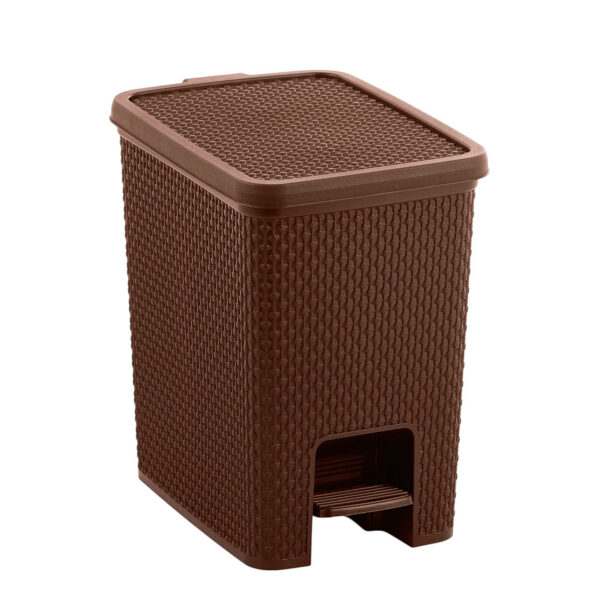 LIXEIRA NATURALLE RETANGULAR RATTAN C/PEDAL 14,0 L TABACO