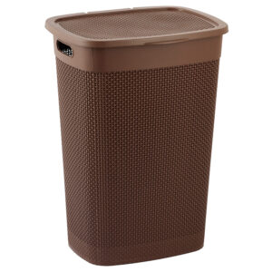 CESTO NATURALLE RATTAN C/TAMPA 55,0 L TABACO