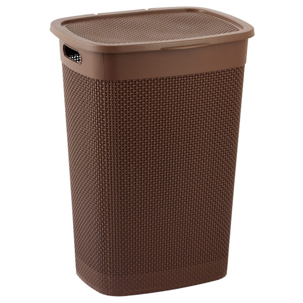 CESTO NATURALLE RATTAN C/TAMPA 55,0 L TABACO