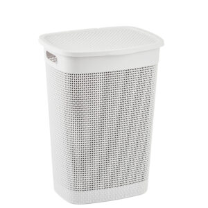 CESTO NATURALLE RATTAN C/TAMPA 40,0 L BRANCO