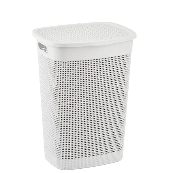 CESTO NATURALLE RATTAN C/TAMPA 40,0 L BRANCO