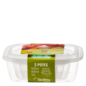 POTE RETANGULAR P.M.G. 400 ml / 800ml / 1,5 L