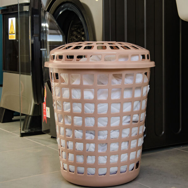 CESTO TELADO REDONDO LAVANNA C/TAMPA 30,0 L ROSE - Imagem 2