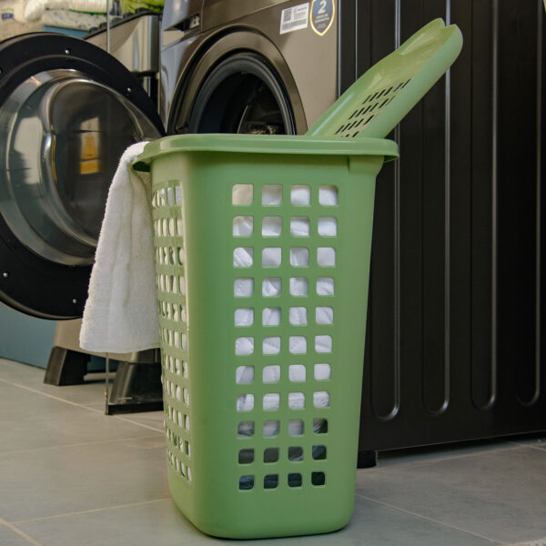 CESTO TELADO RETANGULAR LAVANNA C/TAMPA 60,0 L VERDE CLARO - Imagem 2