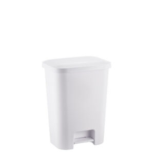 LIXEIRA RETANGULAR DECORATTA C/ PEDAL 25,0 L BRANCA