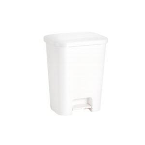 LIXEIRA RETANGULAR DECORATTA C/ PEDAL 25,0 L BRANCA