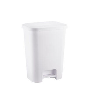 LIXEIRA RETANGULAR DECORATTA C/ PEDAL 40,0 L BRANCA