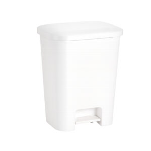LIXEIRA RETANGULAR DECORATTA C/ PEDAL 40,0 L BRANCA